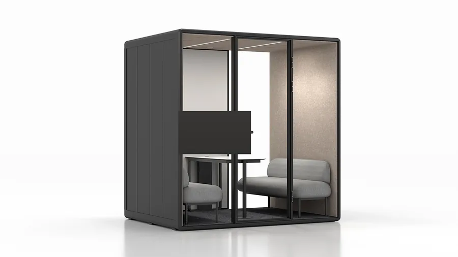 ZUO L acoustic meeting pod in charcoal
